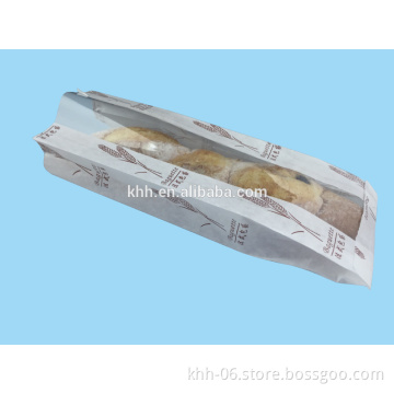 High Qualiyt custom printing kraft paper french bread packaging bag with clear window